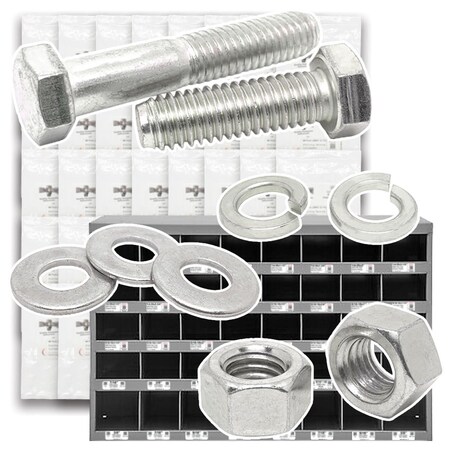 Boltsandnuts.Com Metric Class A4 Stainless Coarse Hex Cap Screws, Hex Nuts, Flat & Lock Washers - 2012 PCS Assortment Kit #529